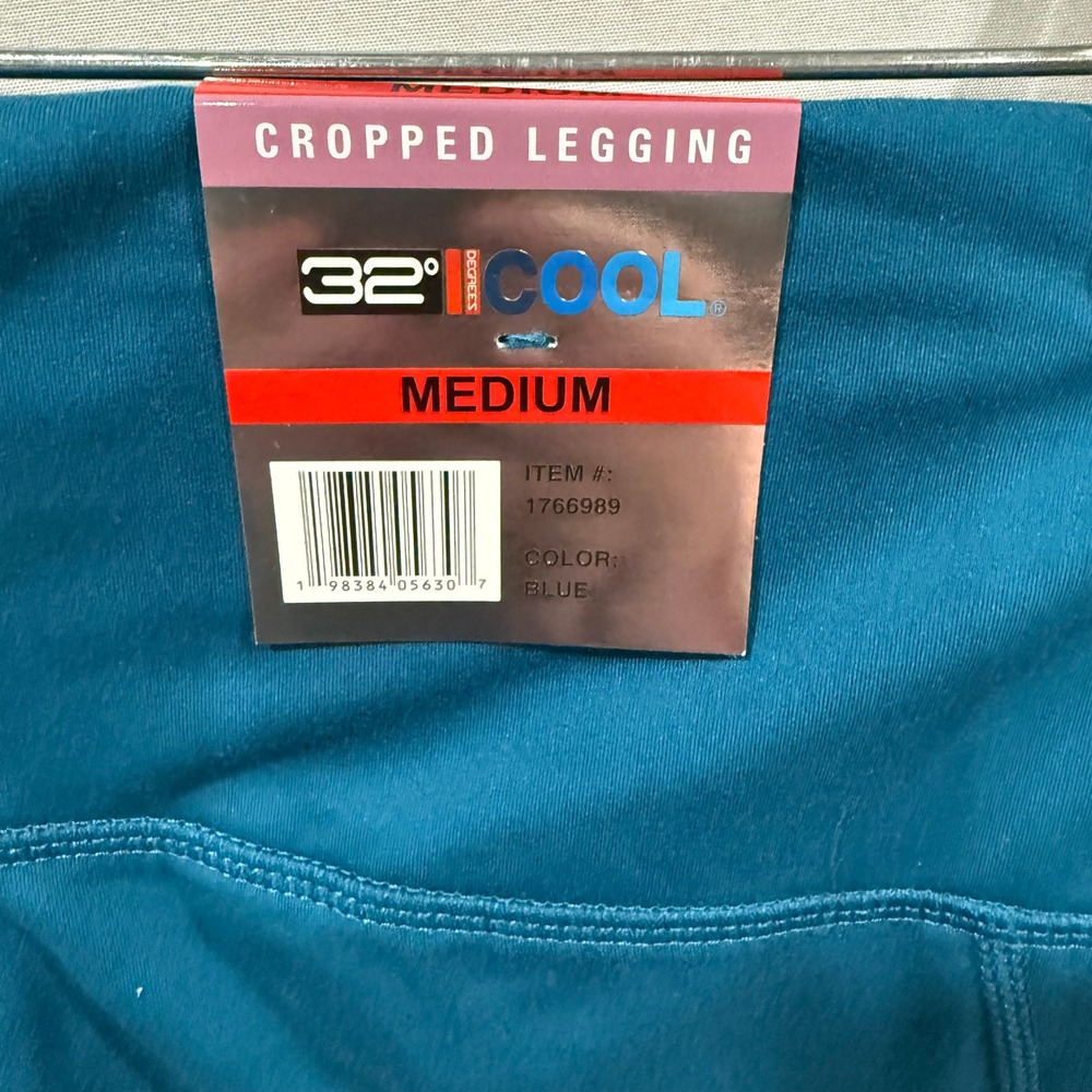 32 Degrees Cool Women Cropped Legging Blue Teal High Rise Side Pockets M 1766989 - Picture 3 of 6